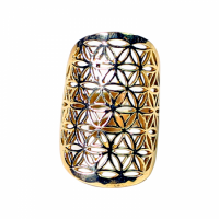 Bague Fleur de vie en laiton couleur or
